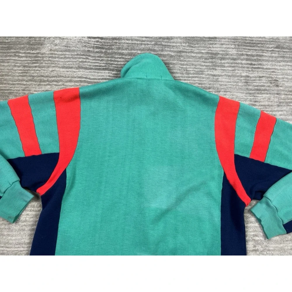Galaxie II Track Sweater Mens Large Green Vintage 80s Full‎ Zip Acrylic